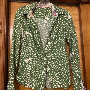 Boden Green Long Sleeve Button Down Shirt size 6